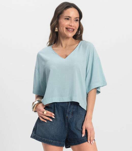 Image_Blusa Feminina Tecido em Viscose Infinita Cor Azul