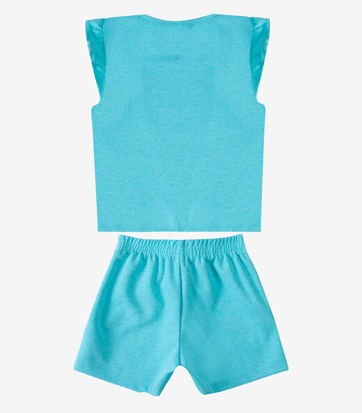Conjunto Feminino Infantil Blusa E Short Select Azul
