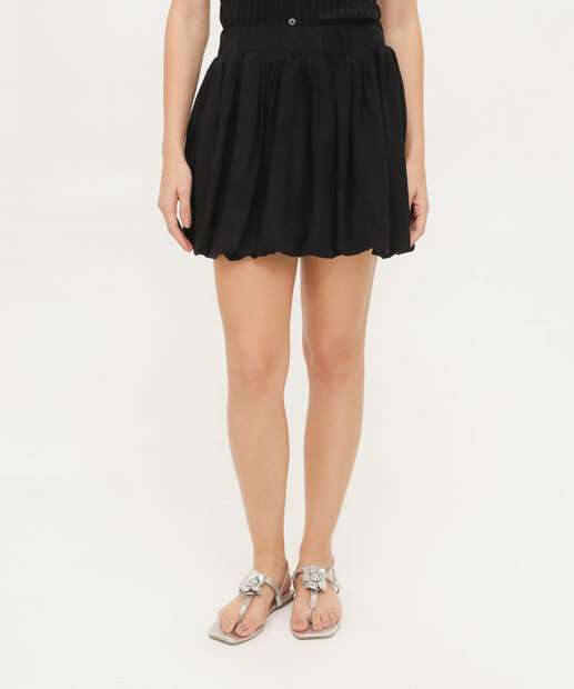 Saia Curta Feminina Balone Marisa Preto
