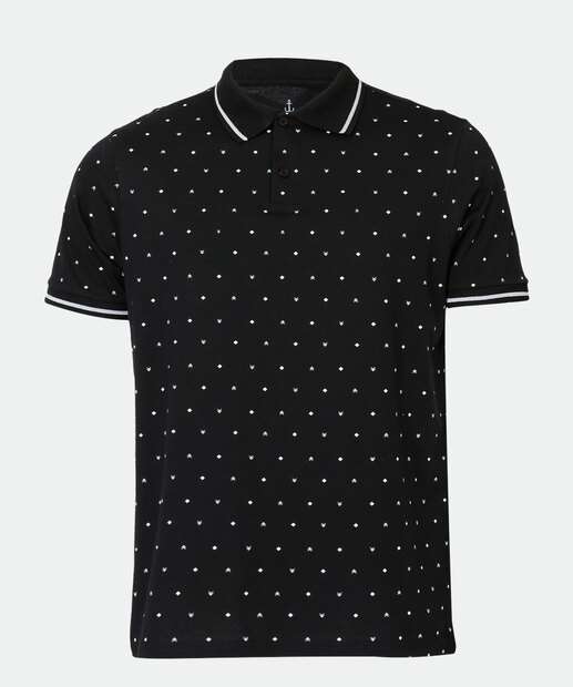 Polo Masculina Estampada Manga Curta MR