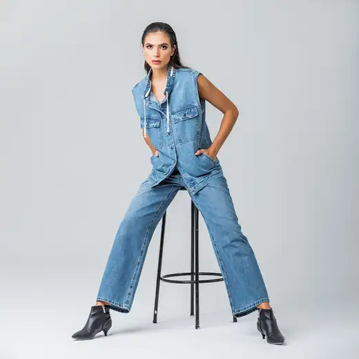 Colete Jeans Feminino Disparate