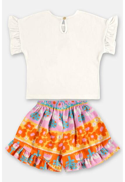 Conjunto Menina com Blusa e Short Três e Já