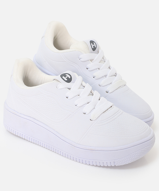 Tênis Infantil Casual Recorte Textura Branco