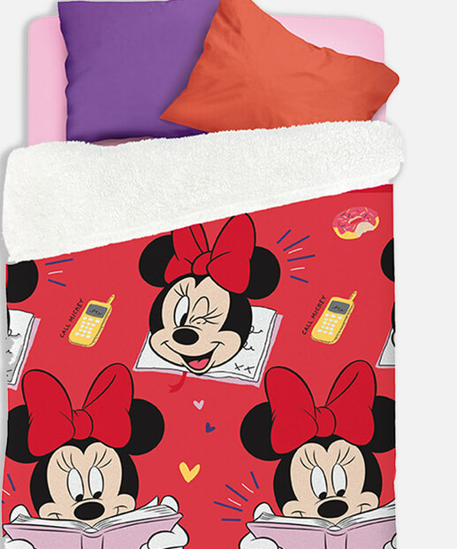 Edredom Solteiro Coberdrom Fleece Minnie Lepper 1 Peça