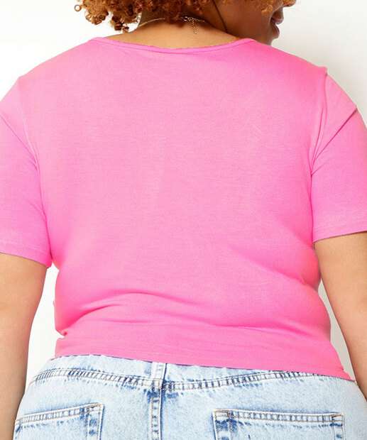 Blusa Plus Size Feminina Manga Curta 