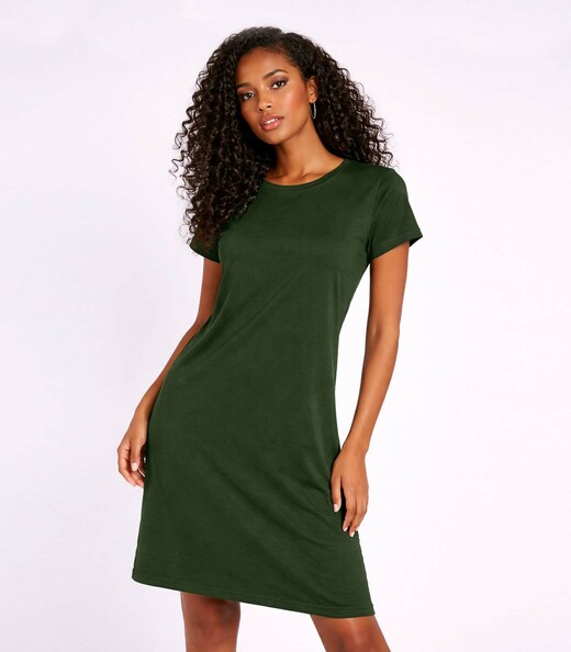 Image_Vestido Feminino Curto Com Manga Infinita Cor Verde