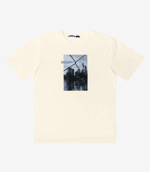 Camiseta Juvenil Meia Malha Masculina Minty Bege