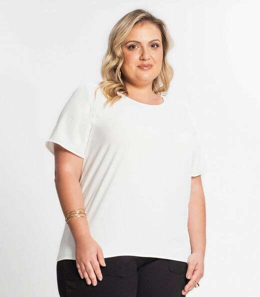 Blusa Feminina Plus Size Secret Glam Bege