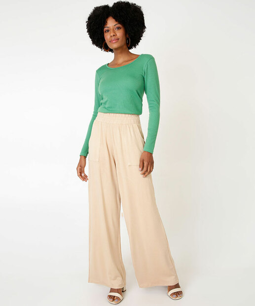 Blusa Feminina Canelada Manga Longa Marisa