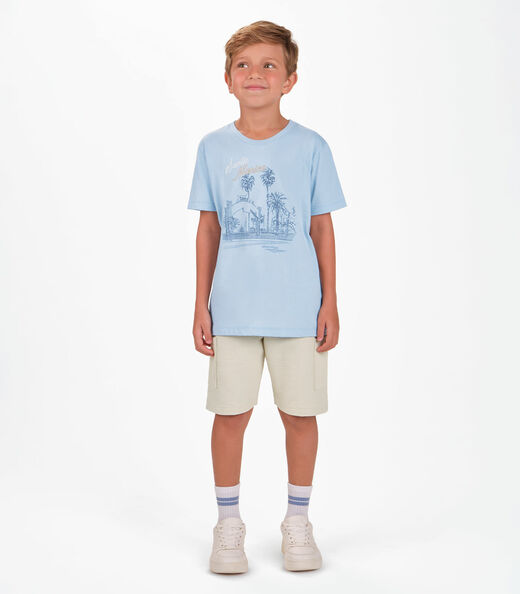 Conjunto Camiseta com Bermuda Menino Trick Nick Azul