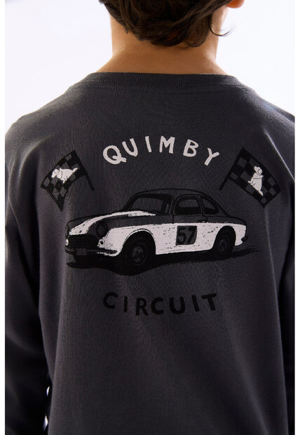 Camiseta Manga Longa Estampa Carro Quimby