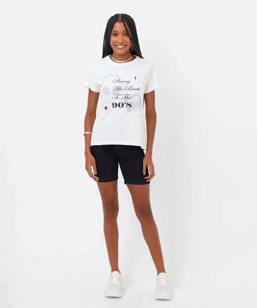 Camiseta Feminina Estampa Anos 90 Marisa Off White