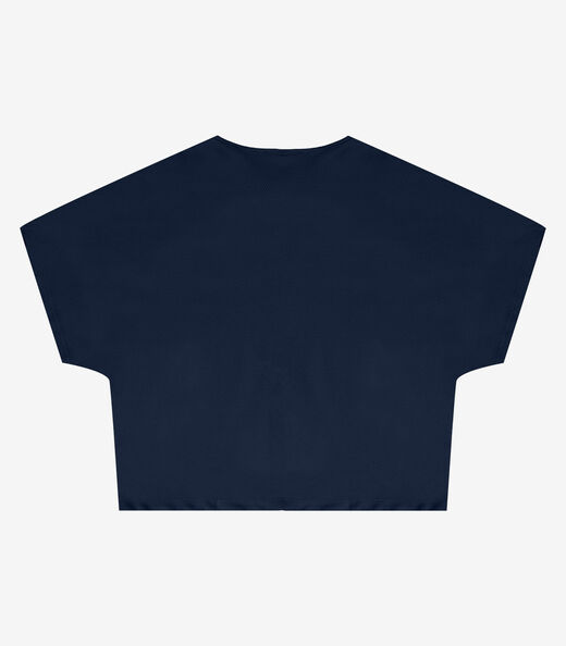 Blusa Feminina Com Decote Em V Infinita Cor Azul