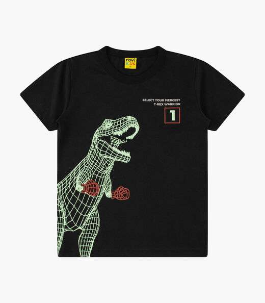 Camiseta Menino Meia Malha Rovi Kids Preto