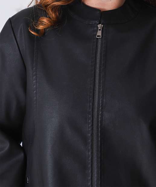 Jaqueta Plus Size Feminina Básica Marisa Preto
