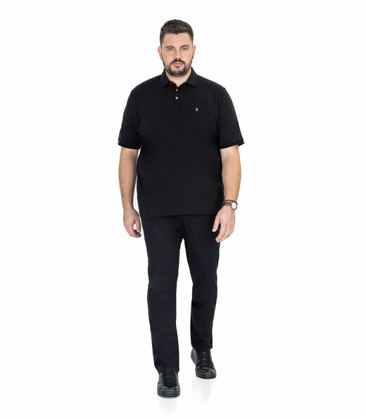 Calça Masculina Plus Size Sarja Twill Diametro Preto
