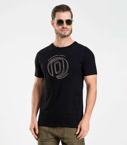 Image_Camiseta em Meia Malha Masculina Diametro Preto