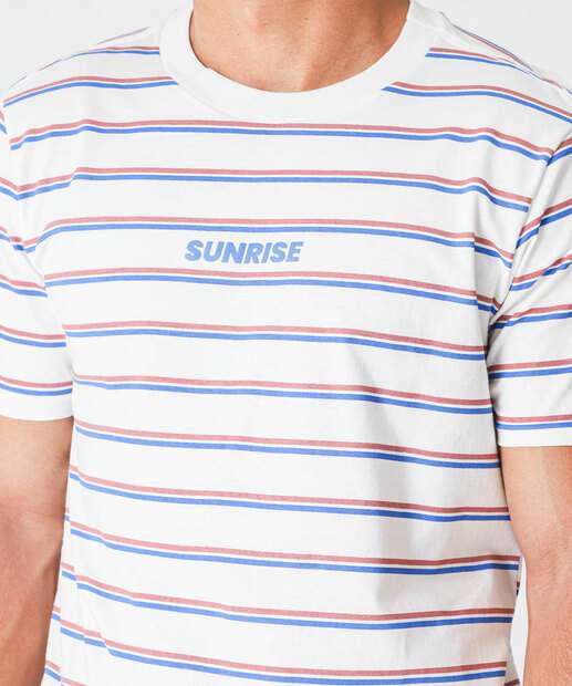 Camiseta Masculina Listrada Marisa Off White