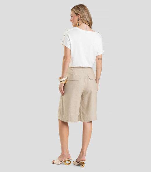 Blusa Feminina Com Botões Dianna Bege