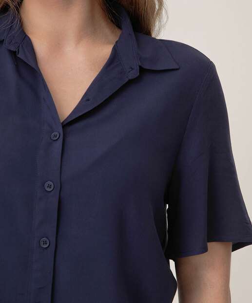 Camisa Feminina Botões Manga Curta Marisa