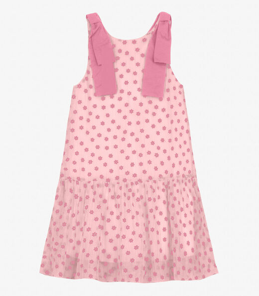 Image_Vestido em Mini Plissado Floral e Visco Trick Nick Rosa