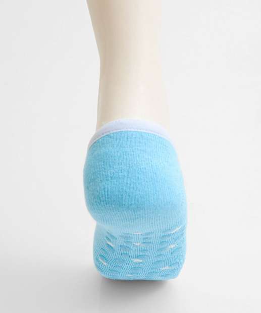 Meia Sapatilha Feminina Antiderrapante Marisa Azul
