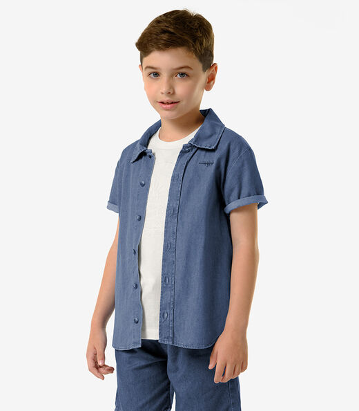 Image_Camisa Infantil Jeans De Botão Trick Nick Azul