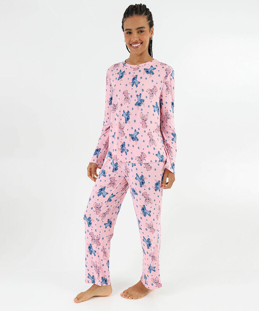Image_Pijama Feminino Estampa Stitch e Angel Rosa