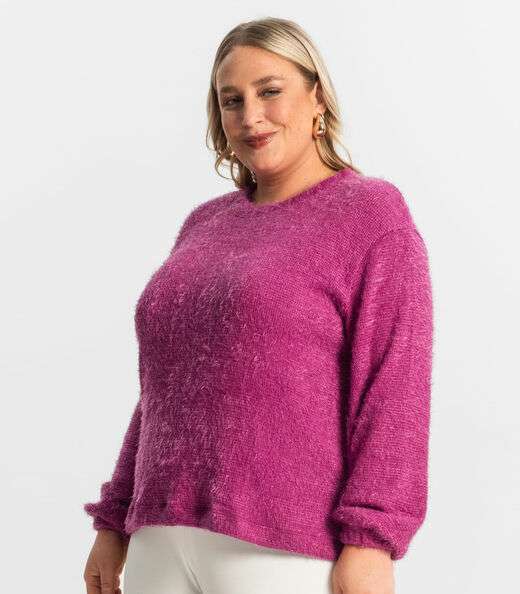 Blusão Feminino Plus Size Secret Glam Roxo