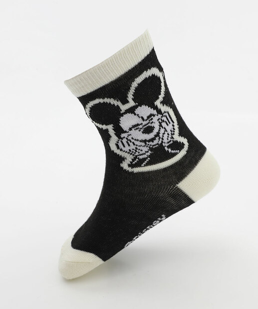 Kit 2 Meias Infantil Estampa Mickey Disney Preto