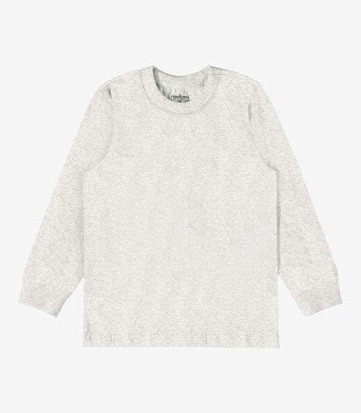 Camiseta Manga Longa Básica Rovitex Kids Cinza