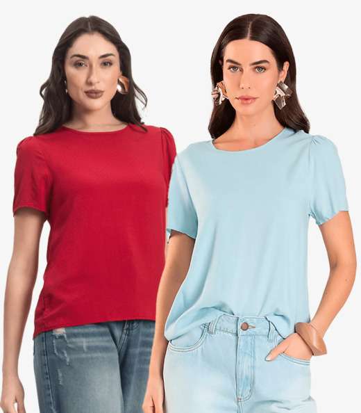 Image_Kit 2 Blusas Femininas Em Viscose Infinita Cor Sortidas