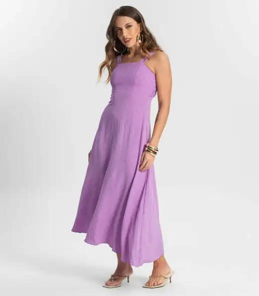Vestido Midi De Alça Endless Roxo