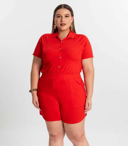 Image_Conjunto Plus Size Camisa Com Bermuda Secret Glam Laranja