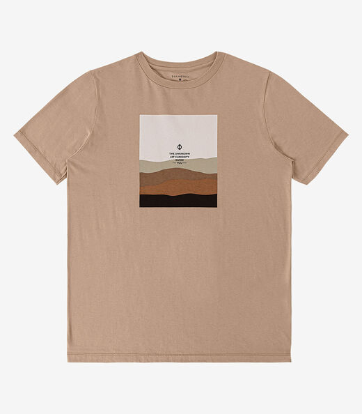 Camiseta Meia Malha Masculina Diametro Marrom