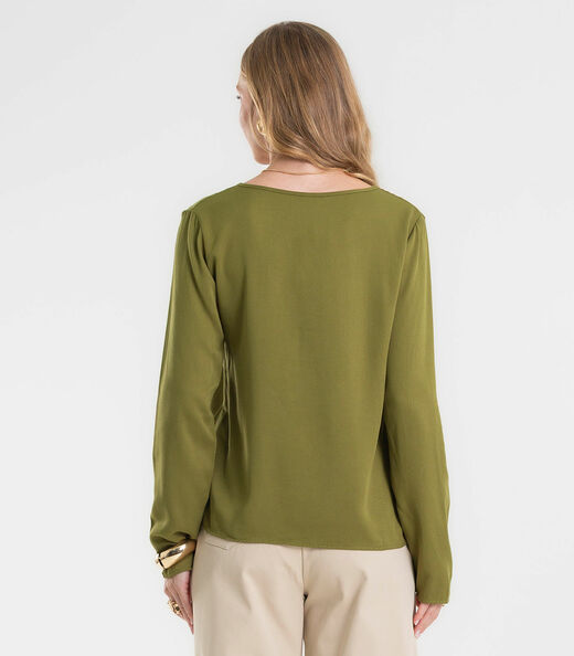 Blusa Manga Longa Feminina Rovitex Verde