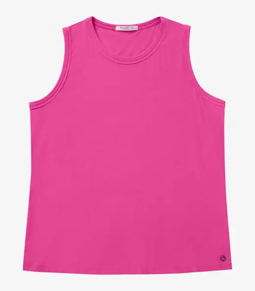 Regata Feminina Plus Size Secret Glam Rosa