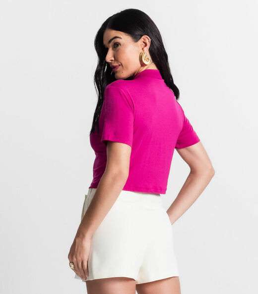 Blusa Feminina Gola Alta Select Rosa