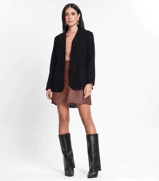 Blazer Feminino De Veludo Cotelê Misso Preto