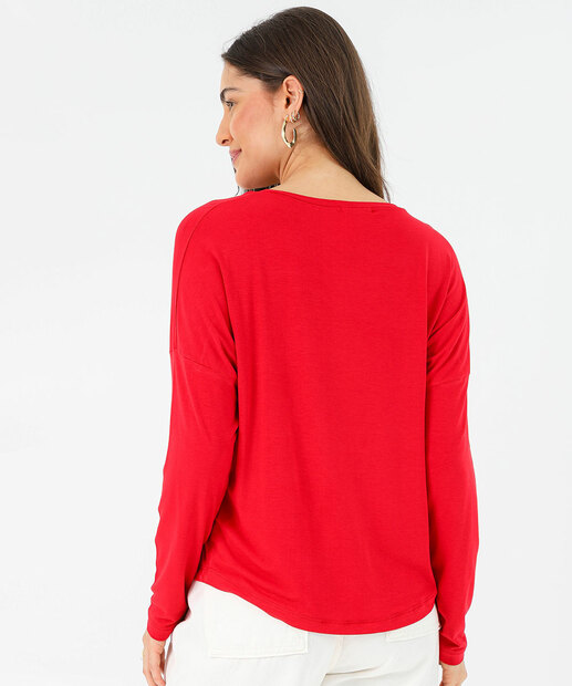 Blusa Feminina Manga Longa Marisa Vermelho