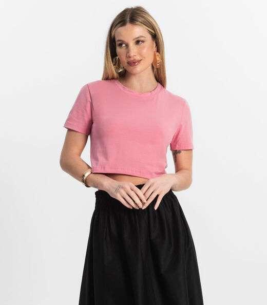 Image_Blusa Básica Feminina Cotton Leve Rovitex Rosa
