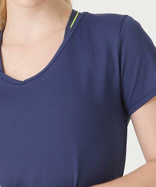 Blusa Feminina Fitness Básica Marisa Azul