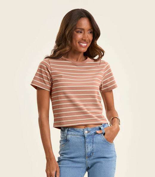 Blusa Feminina em Cotton Leve Rovitex Marrom