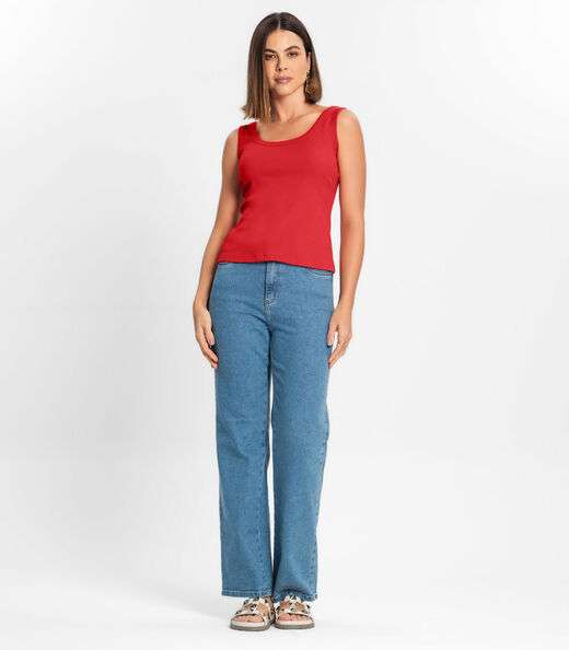 Regata Feminina Em Ribana Rovitex Vermelho