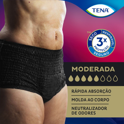 Kit 4 Fraldas Adulto Tena Pants Discreet Black G/Eg 8 Unidades cada