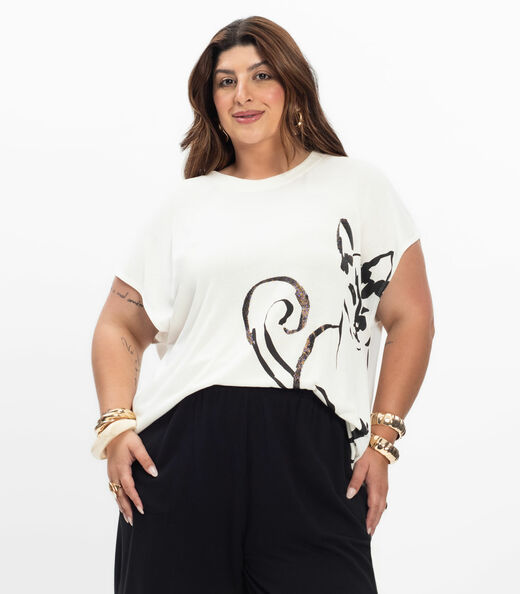 Image_Camiseta Feminina Plus Size Secret Glam Bege