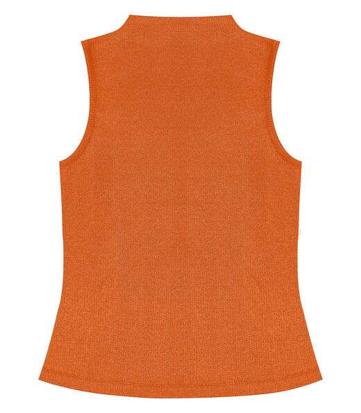 Regata Feminina Em Ribana Canelada Lurex Rovitex Laranja