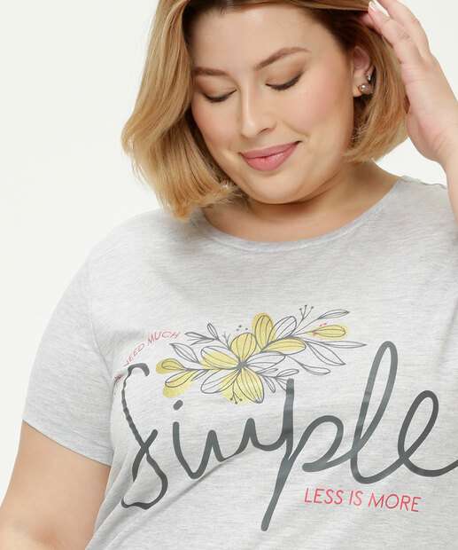 Camisola Plus Size Estampa Frase Marisa