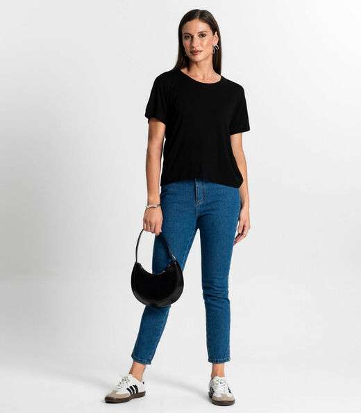 Blusa Feminina Manfa Curta Rovitex Preto