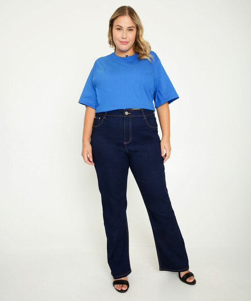Calça Plus Size Feminina Jeans Flare Marisa